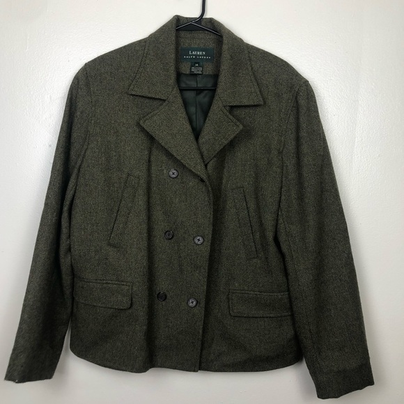 Ralph Lauren Tweed Green Blazer Jacket - Picture 2 of 5